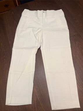 Women Cream Straight-Leg Pants - Comfortable Everyday Wear